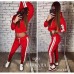 Женский спортивный костюм штаны и кофта топ с лампасами