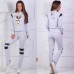 Спортивный костюм кофта и штаны с кожаными вставками накатка Микки Маус 