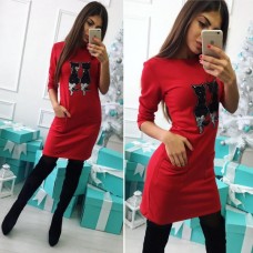 Платье с кошкой