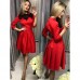 Платье коктейльное с кружевом на груди