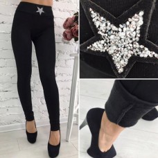 Зимние теплые лосины трикотаж с мехом