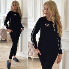 Женский костюм бархат черный и синий 