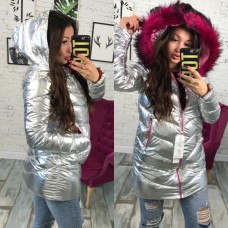Куртка теплая на холлофайбере Серебро длина Куртка теплая на холлофайбере Серебро длина