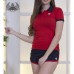 Женский костюм футболка поло и шорты 