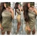Нарядное женское платье золотого цвета 