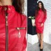 Кожаный костюм юбкой для деловых встреч 