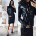 Кожаный костюм юбкой для деловых встреч 