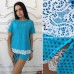 Костюм летний футболка и шорты с кружевом