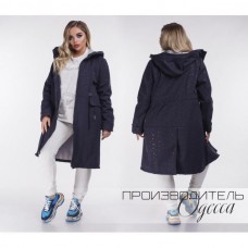 Женская куртка плащ утепленная флисом Большие размеры