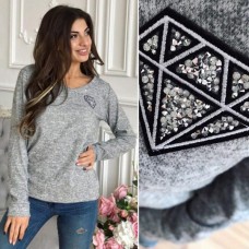 Женская кофта ангора с камнями Сваровски Женская кофта ангора с камнями Сваровски