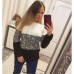 Теплый женский трехцветный свитер шерсть с акрилом Теплый женский трехцветный свитер шерсть с акрилом