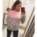 Теплый женский трехцветный свитер шерсть с акрилом Теплый женский трехцветный свитер шерсть с акрилом