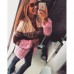 Женский теплый кардиган вязка коса трехцветный 2