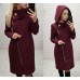 Утепленное кашемировое пальто на молнии с капюшоном