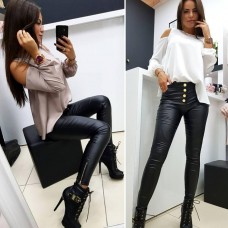 Стильные женские кожаные лосины Стильные женские кожаные лосины