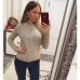 Свитер теплый женский вязка мелкие косы