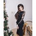 Вечернее нарядное платье баска с вышивкой 