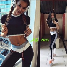 Женский костюм для фитнеса топ и лосины 
