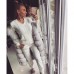 Вязанный женский костюм свитер и штаны итальянская пряжа Вязанный женский костюм свитер и штаны итальянская пряжа