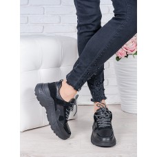 Кроссовки кожа в стиле Balenc!aga черные 6996-28