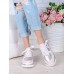 Кроссовки кожаные Balenc!aga пудра + серебро 6999-28 Кроссовки кожаные Balenc!aga пудра + серебро 6999-28