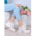 Кроссовки кожаные Balenc!aga пудра + серебро 6999-28 Кроссовки кожаные Balenc!aga пудра + серебро 6999-28