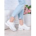 Кроссовки кожаные Balenc!aga белые 7001-28
